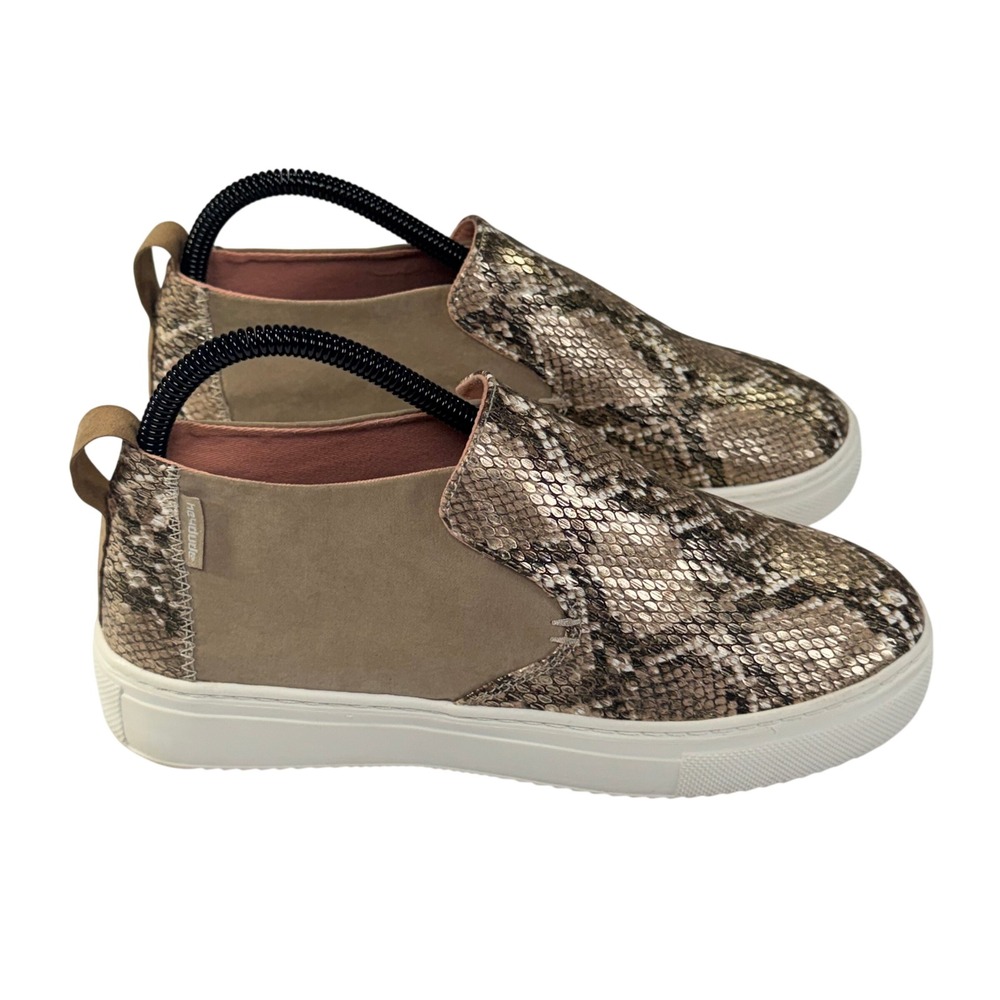 Hey Dude Peyton Sneakers Womens 7 Snake Brown Slip On Comfort Lightweight Casual